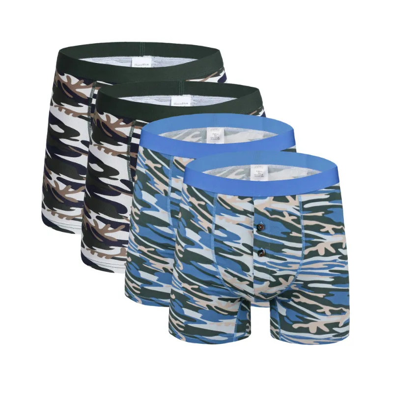 4Pcs 1145 Mix A24 Модное мужское хлопковое нижнее белье, Длинные боксеры, шорты, трусы, трусики, сексуальные боксеры, мужские трусы, шорты для мужчин размера плюс, нижнее белье - Цвет: 4Pcs 1145 Mix A24