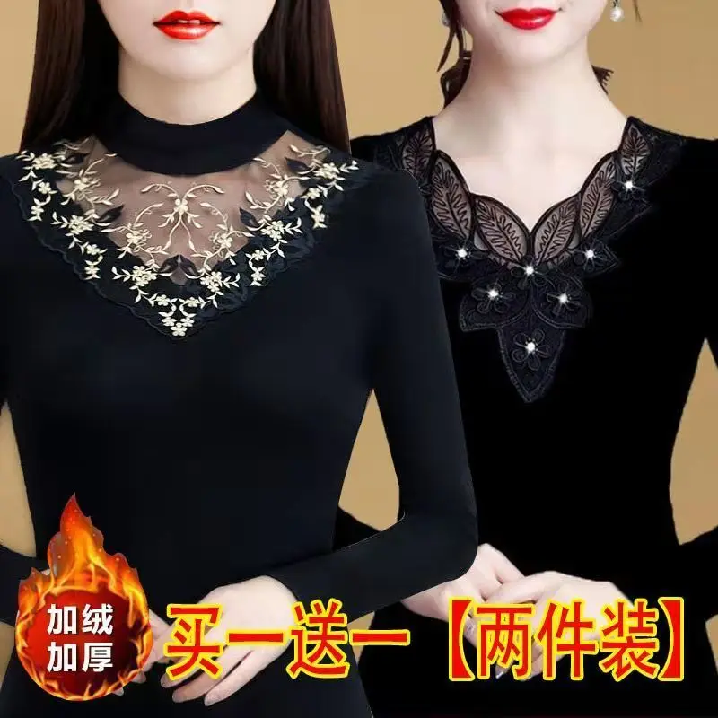 Женские футболки Осень Зима Водолазка черная футболка с длинным рукавом размера
