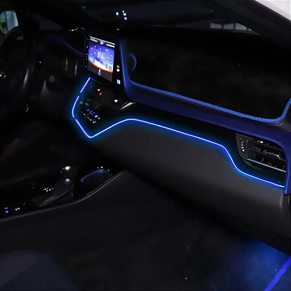 Приборная панель, декоративный атмосферный светильник для Toyota CHR, интерьерный светодиодный светильник синего цвета для приборной панели автомобиля, светильник для C-HR