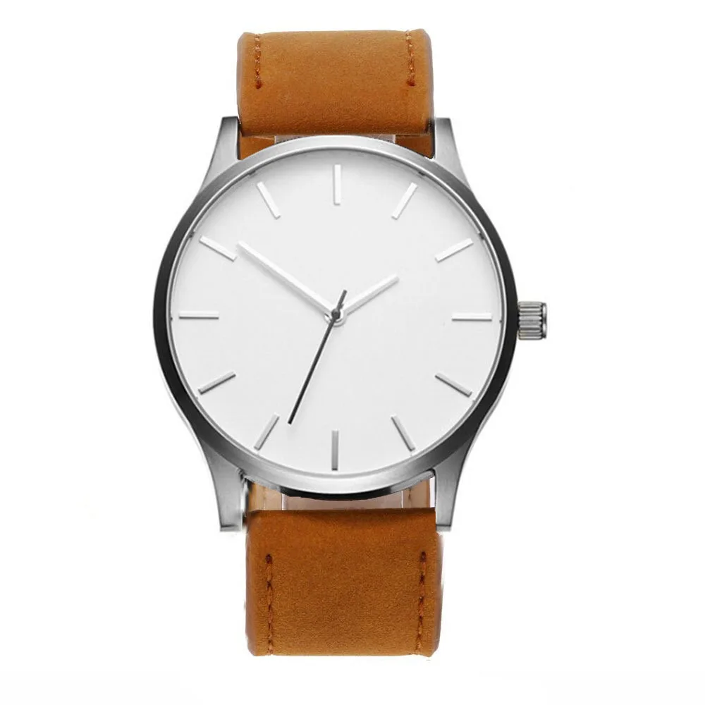 

Simple large dial men's watch Fashion new business outdoor frosted leather watch