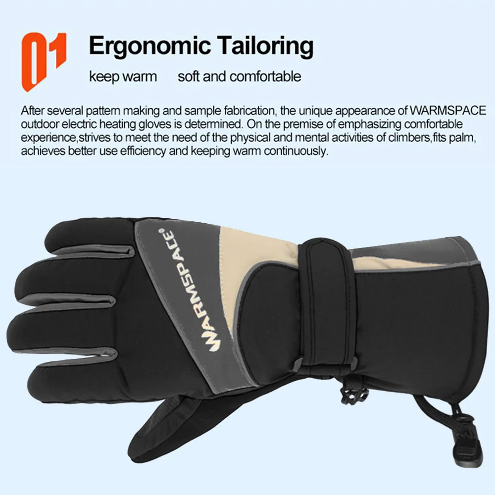 Зимние перчатки с подогревом Нескользящие мотоциклетные водонепроницаемые