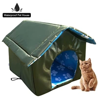 outdoor waterproof pet house keep warm thickened cat nest tent cabin w0