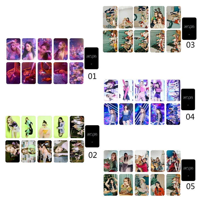 10 шт./компл. Kpop AESPA наклейка на фотокарту зимняя Наклейка На Кредитную Карту
