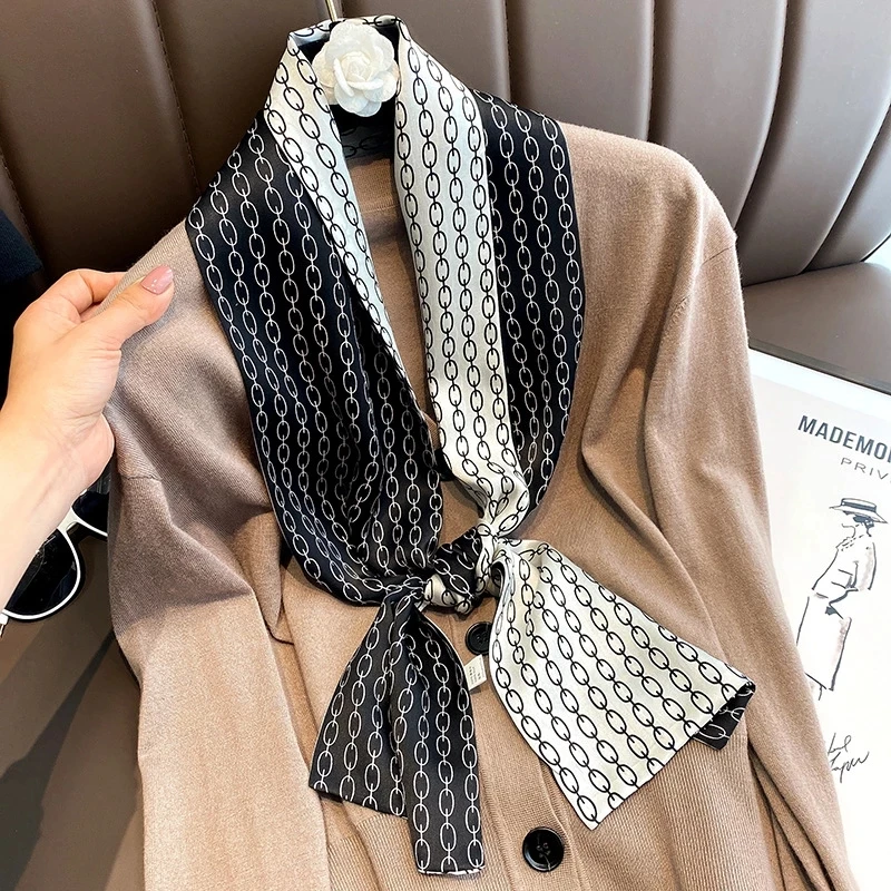 

100% Pure Silk Scarf Shawl stripe Foulard Women Natural Scarves Wraps Print Pashmina Hijab Luxury Brand Long Cover-ups Bandana