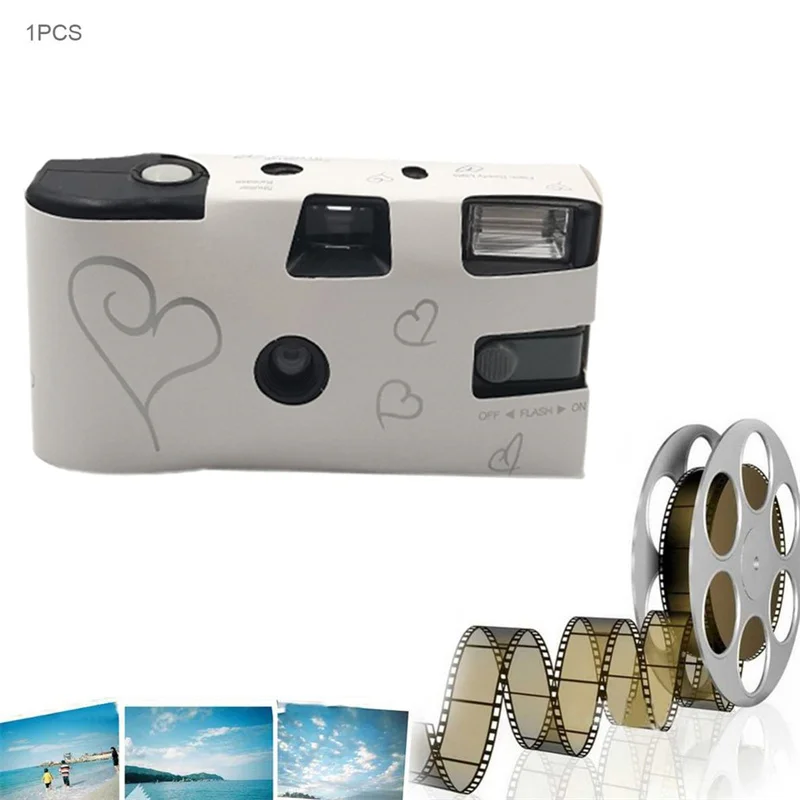 

Retro Disposable Film Camera 36 Photos 35Mm Film Camera Children's Gifts Manual Fool Optical Camera White Black Cameras