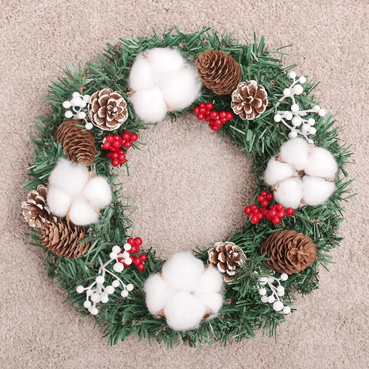 Christmas Wreath Nut &amp Cotton Door Decoration | Дом и сад