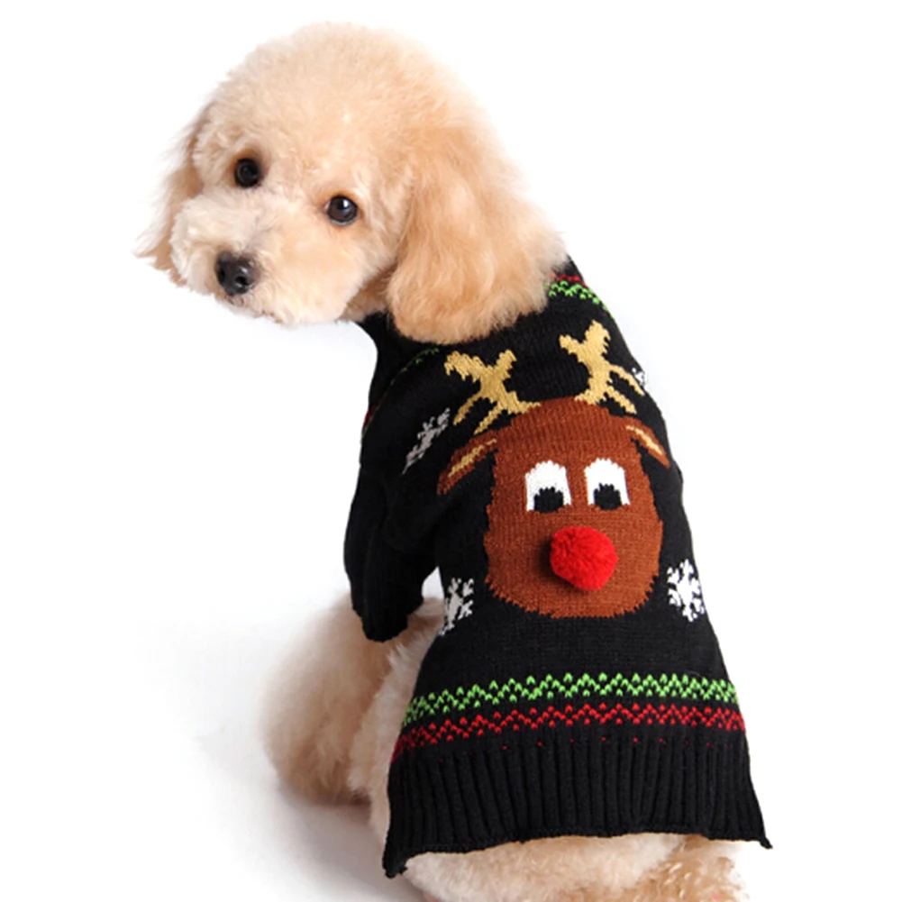 Рождественская одежда для домашних собак и котов милый свитер с изображением