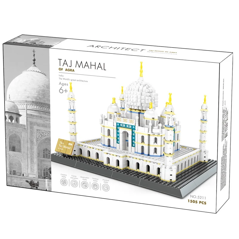 

Wange 5211 Building Blocks Set World Great Architecture Large Taj Mahal Model Kits Bricks to Kids Toy Compatible ing 10189