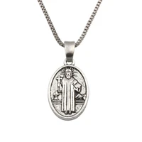 20pcs tibetan silver jesus christ religion zinc alloy charms pendant necklaces jewelry diy 23 6inches chains a 440d