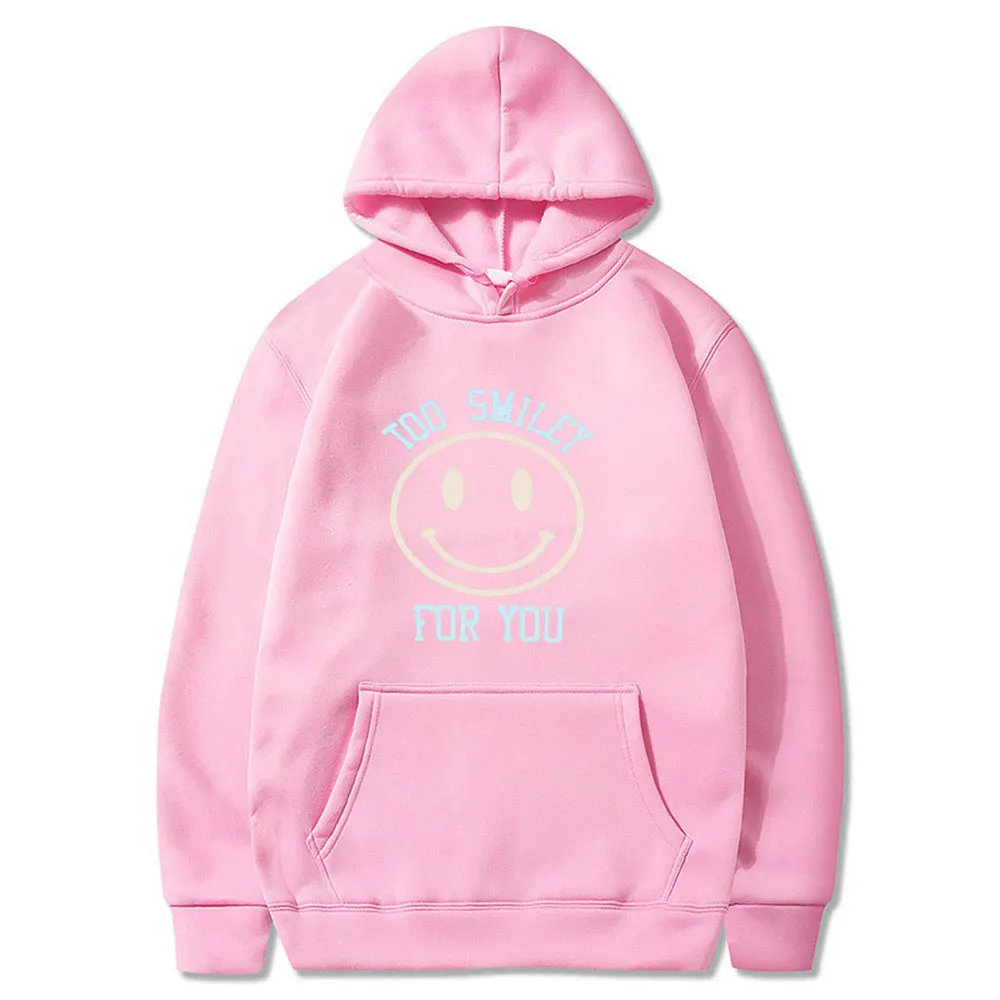 

Addison Rae Internet Celebrities TOO SMILEY FOR YOU Print Harajuku Hooded Sweatshirt Women/Men Clothes Casual Hoodie Sweatshirt