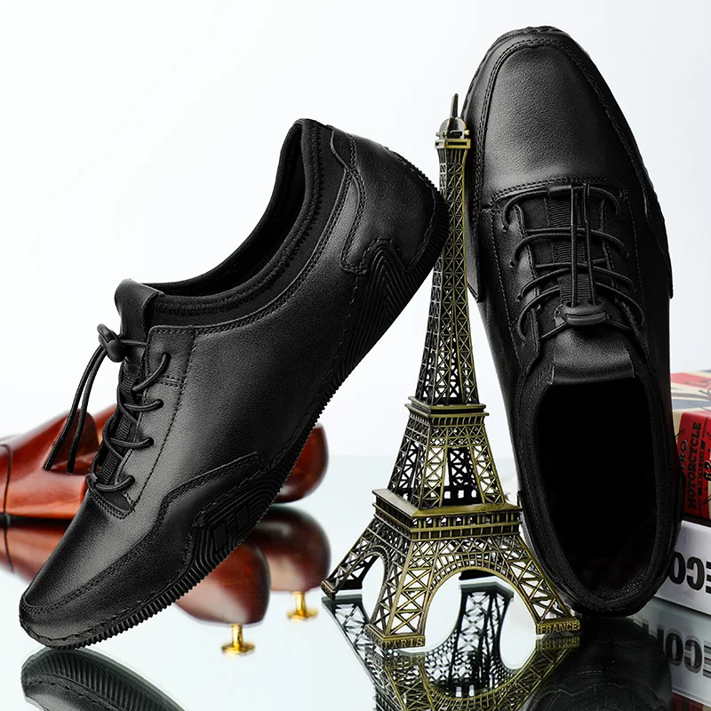 spesifikasi Sepatu Kasual Fashion 2021 Untuk Pria Sneakers Kasual Remaja Pria Tali Elastis Sepatu Jalan Kulit Asli Sepatu Flat Pria Dapat Dipakai
