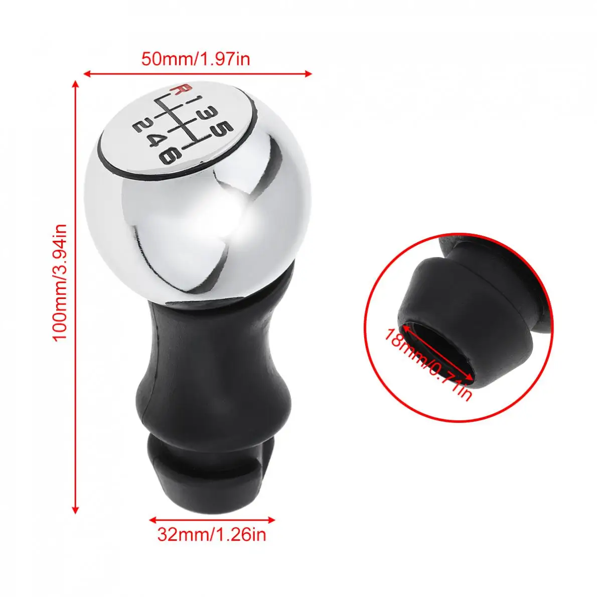 6 Speed ABS+ Metal Car Manual Gear Shift Handball Knob Accessories Fit for Peugeot 106/206/207/306 / 307 407 408 508 | Автомобили и