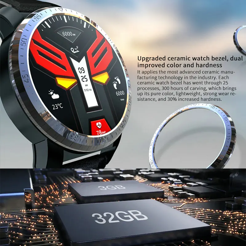 Смарт-часы KOSPET Optimus Pro 4G gps умные часы для мужчин 3 Гб + 32 ГБ водонепроницаемые 8 0 МП