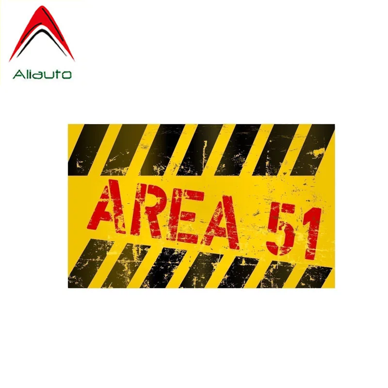 Aliauto Смешные автомобильные Стикеры НЛО зона 51 Предупреждение аксессуары ПВХ