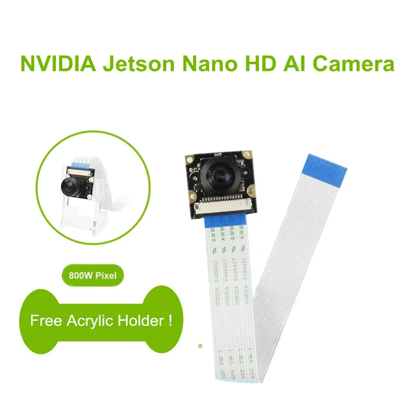 

NVIDIA Jetson Nano IMX219 Camera HD AI 8MP Cameras Compatible with NANO and Xavier NX CSI Interface Free Acrylic Bracket Case