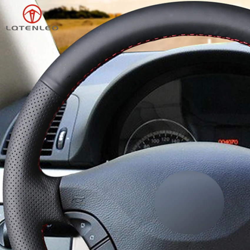 Черный чехол на руль LQTENLEO из искусственной кожи для Mercedes Benz W639 Viano Vito 2006-2015 Volkswagen