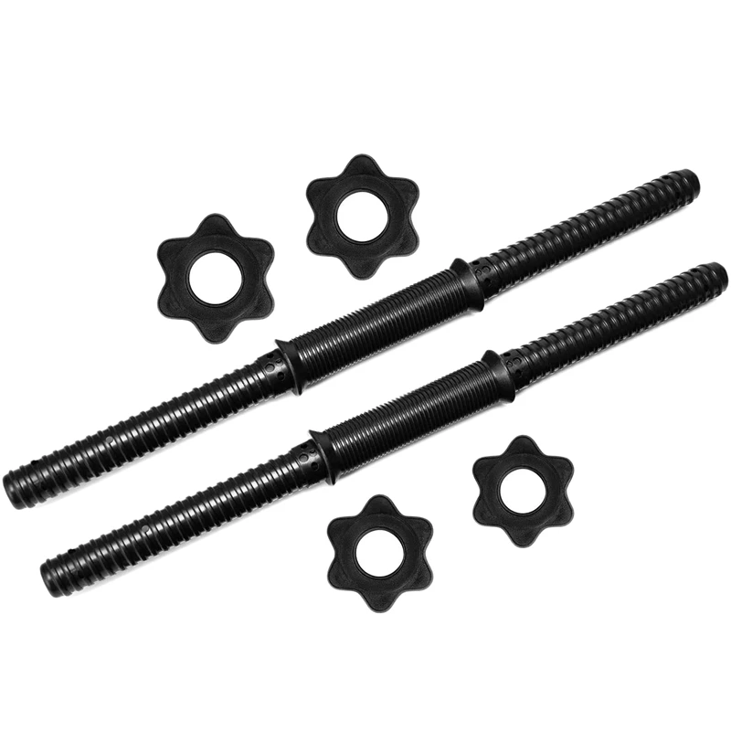 

New 1 Pair Dumbbell Bars for Exercise Collars Weight Lifting Standard Adjustable Threaded Dumbbell Handles 45cm