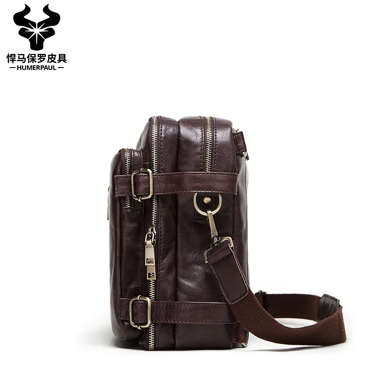 

New Design Cow Leather Men Briefcase High end Business Travel Bag Male Handbag Shoulder Cross body Bag Leather Bag