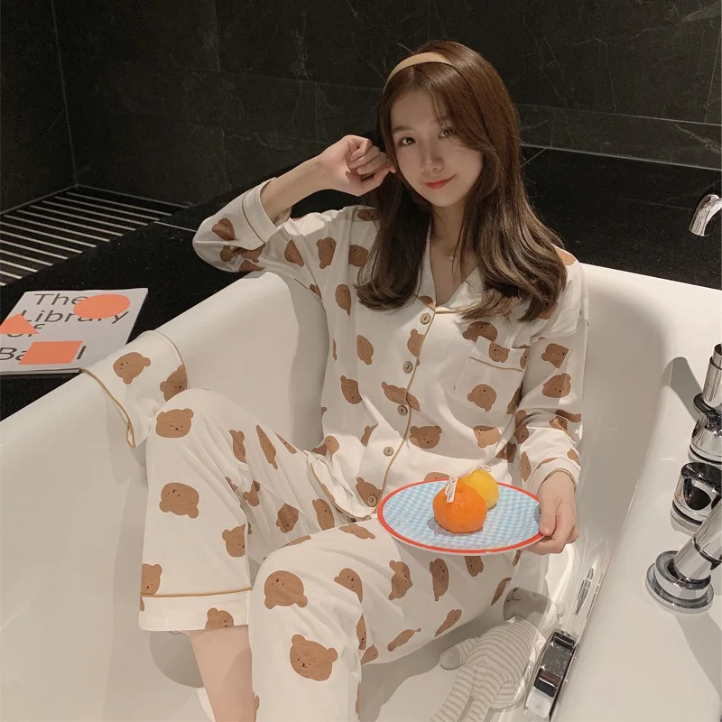 

New Pajama Winter Autumn Style Couple Women Men Kawaii Plus Size Bear Homewear High Quality Sleepwear Leisure Lingerie Home