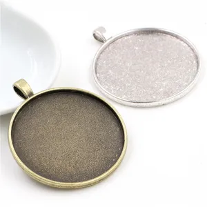 5 шт.лот 40 мм внутренний размер античная бронза и серебро Цвета покрытые простой модный стиль Кабошон База Установка Подвески