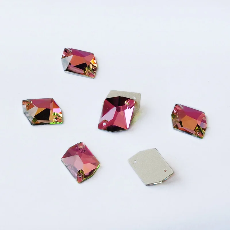 

CTPA3bI Rose Crystal Stones Different Shape Glass Gems For Accessories Decoration Flatback Sew On Rhinestones Strass On Clothes
