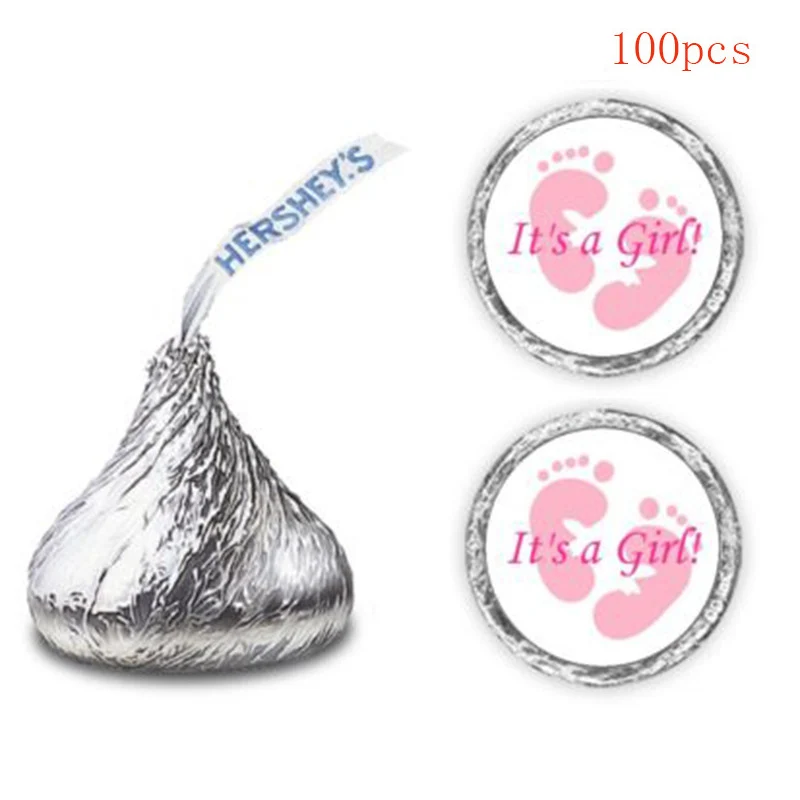 100pcs Sticker 24/100 шт. это мальчик/это девочка круглые этикетки наклейки Пол раскрыть Стикеры s для новорожденных Для вечеринки в честь рождения ребенка вечерние коробка конфет подарок - Цвет: 100pcs Sticker