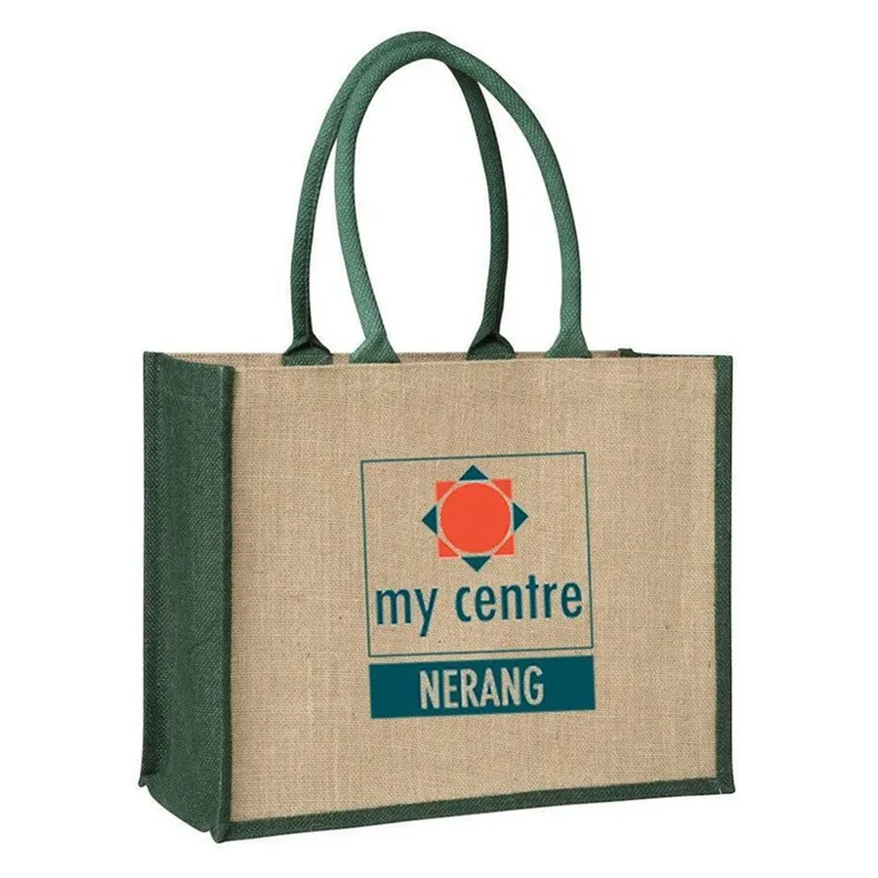 100 шт./лот Высококачественная Джутовая сумка-тоут с индивидуальным логотипом