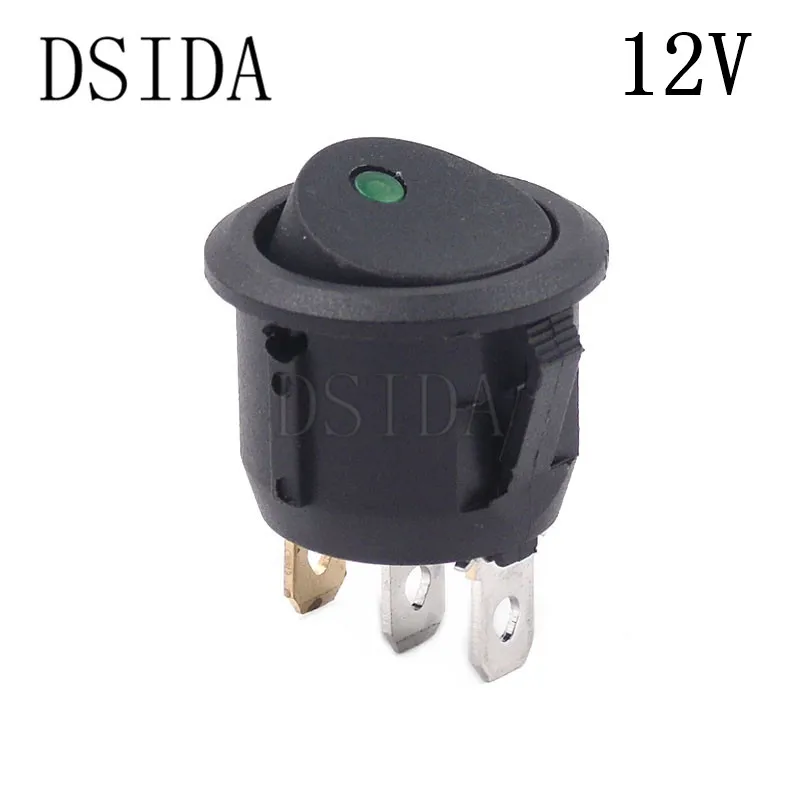 ON/OFF Round Rocker Switch LED illuminated Car Dashboard Dash Boat Van 12V 24V / 6A 250V / 10A 125V 2/3/4PIN Switch 20MM ON-OFF