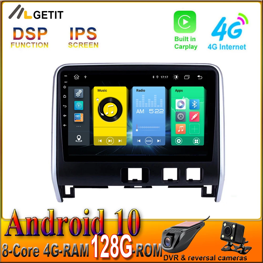 CARPLAY Android 10 автомобильный радиоприемник стереопроигрыватель GPS навигация