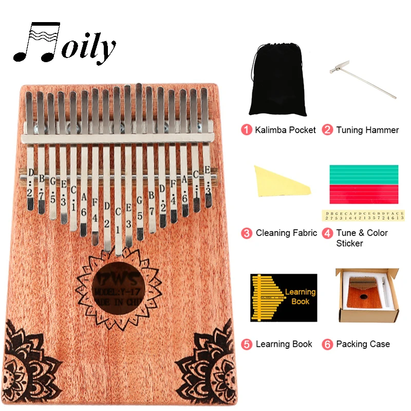 Высокое качество калимба 17 клавишный большой палец пианино корпус из красного