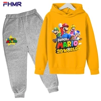 new childrens clothing for boys and girls long mario casual suit baby retail childrens clothing tracksuit toddler clothes