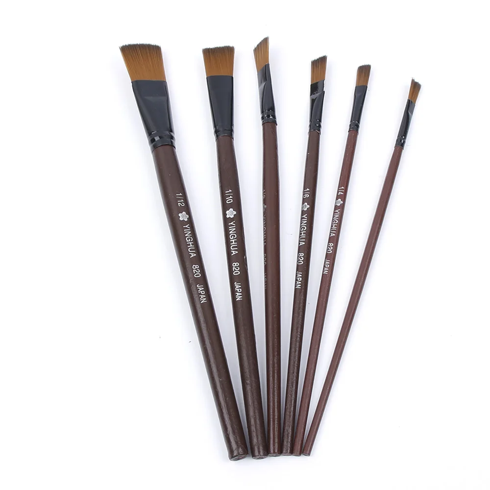 6 шт./компл. из нейлона и акрила кисти для рисования маслом искусства художника