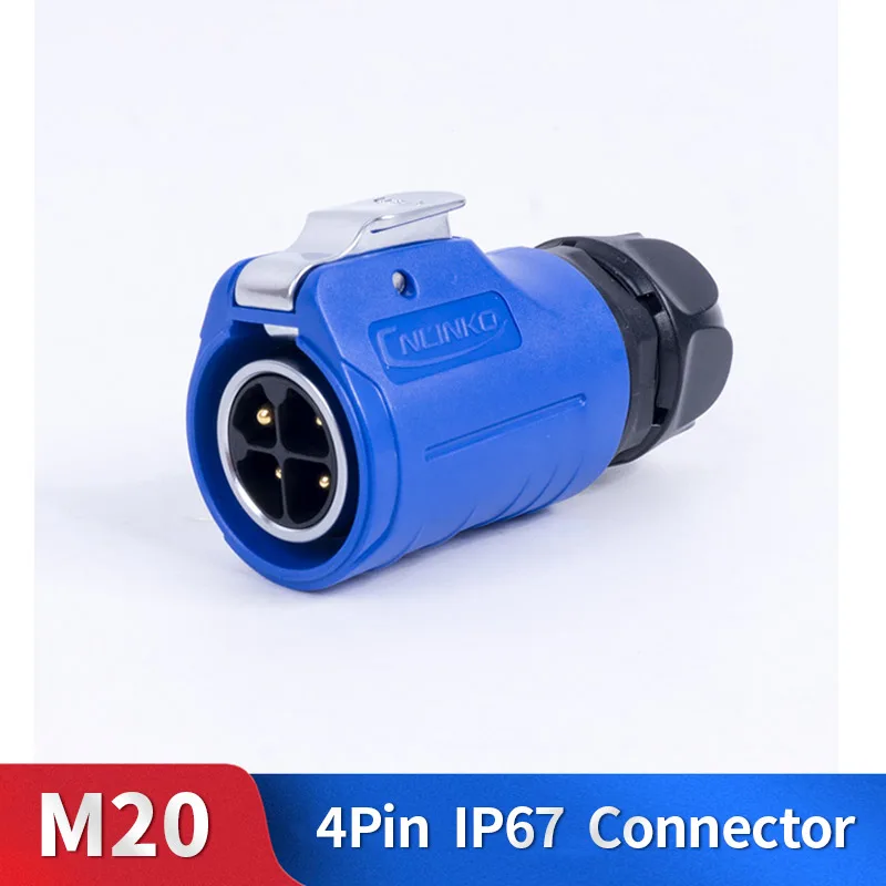 M20 4 контактный водонепроницаемый разъем в комплекте металлический корпус штекер