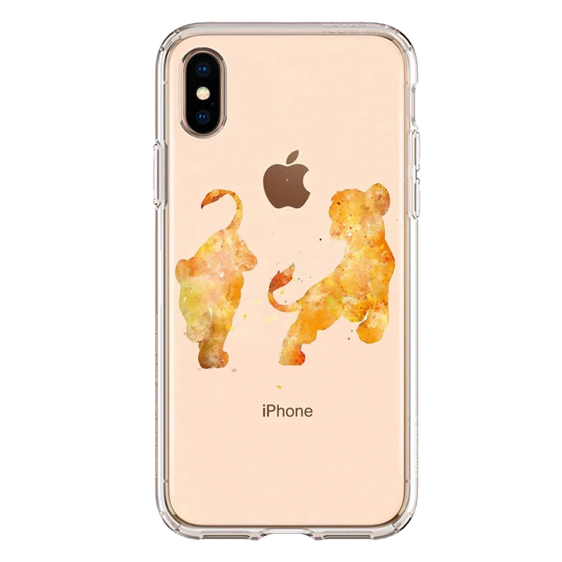 TPU Милый мягкий силиконовый чехол из ТПУ с изображением короля льва Simba для телефона iPhone XS MAX 6 6S 7 8 Plus X XR прозрачный чехол - Цвет: TPU