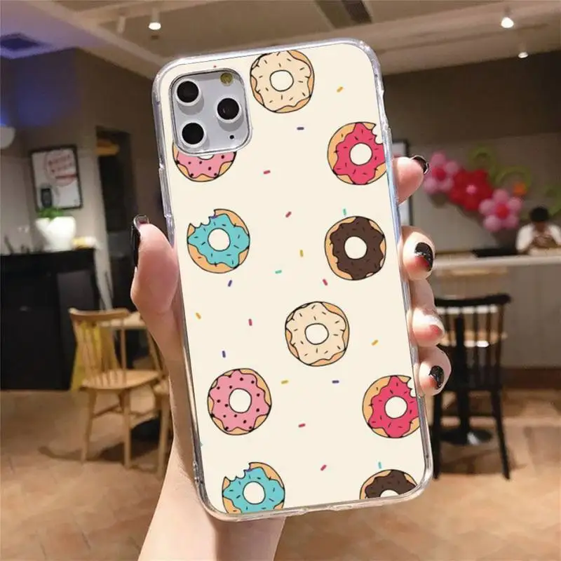 

Funny Food Phone Case Transparent for iPhone 6 7 8 11 12 s mini pro X XS XR MAX Plus cover funda shell