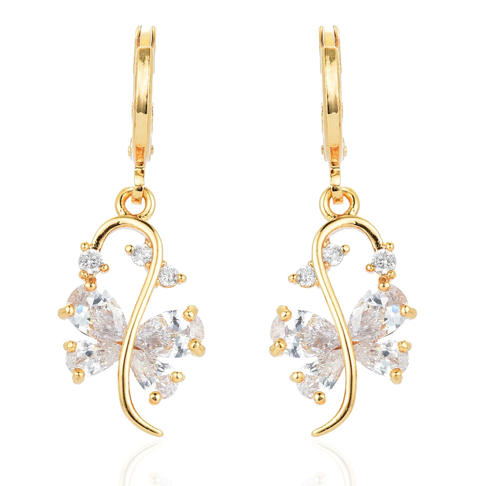 Мода Женщины Золотой цвет прозрачный кубический цирконий элегантные ювелирные