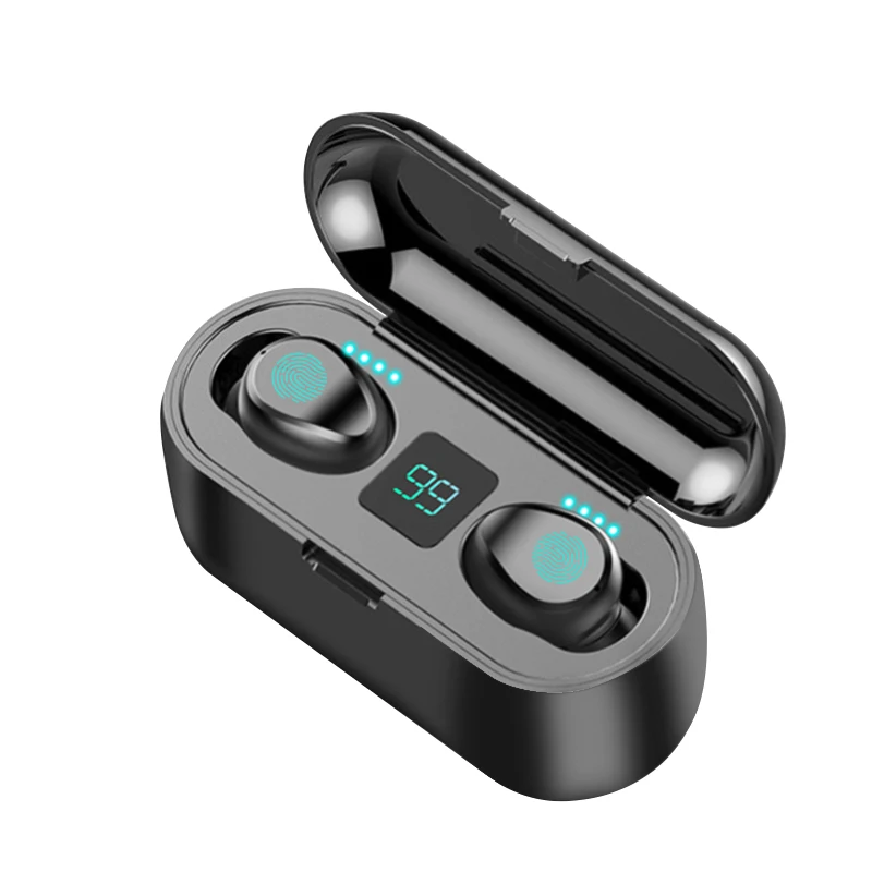 Touch-Black TWS, Bluetooth 5,0, беспроводные наушники, стерео, спортивные, беспроводные наушники, гарнитура, 2000 мА/ч, зарядная коробка для телефона - Цвет: Touch-Black