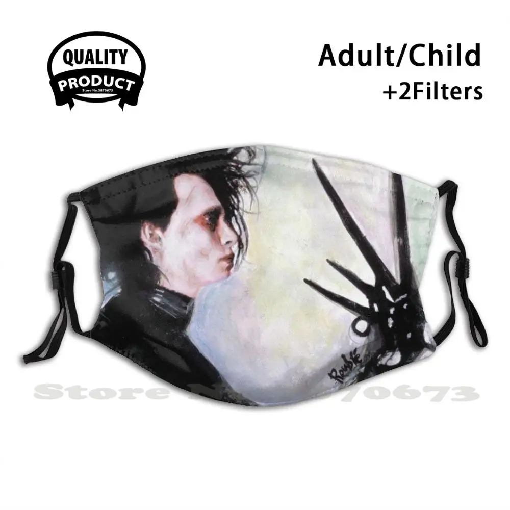 

История необычайно мягкого человека. Модные маски для рта с фильтром для взрослых и детей, маска для лица с Тимом бёртовом, Эдвард, ножницы, р...