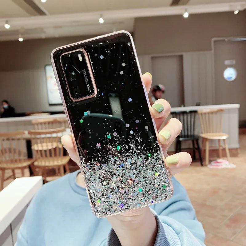 Прозрачный блестящий чехол для Xiaomi 9 S мягкий прозрачный чехол-накладка с
