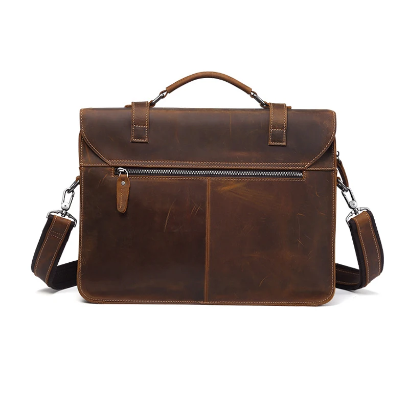 Luxury Famous Brand Genuine Leather Men Briefcase Laptop Bag Men Cowhide Leather Business Bag Male Shoulder Bag For Notebook