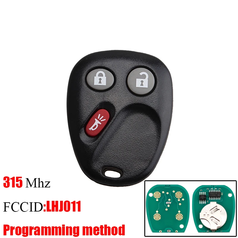 

DHL 20Pcs 3 Buttons Remote Key Keyless Entry Fob For LHJ011 315Mhz for GM Hummer H2 Chevrolet Avalanche Cadillac Escalade