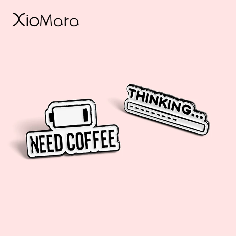 Мне нужна эмалированная булавка my Soul Mate для кофе мощное мышление проблесковый