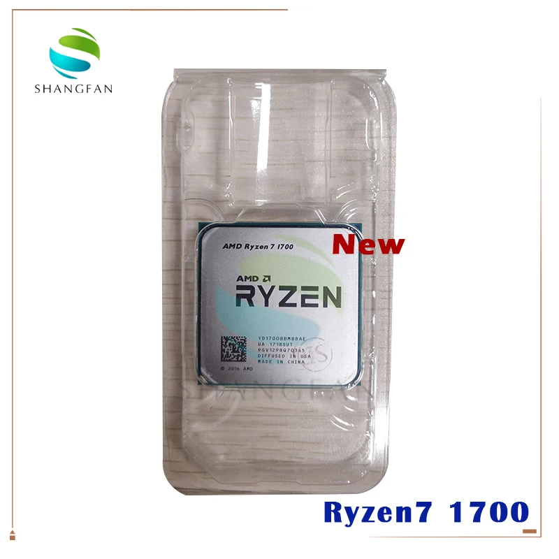 Новый процессор AMD Ryzen 7 1700 R7 3 0 ГГц Восьмиядерный 16 поточный 65 Вт YD1700BBM88AE разъем