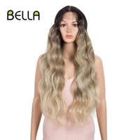 bella synthetic wig t part lace wig body wave blonde pink brown grey hair synthetic lace wig 29 inch body wigs for woman cosplay