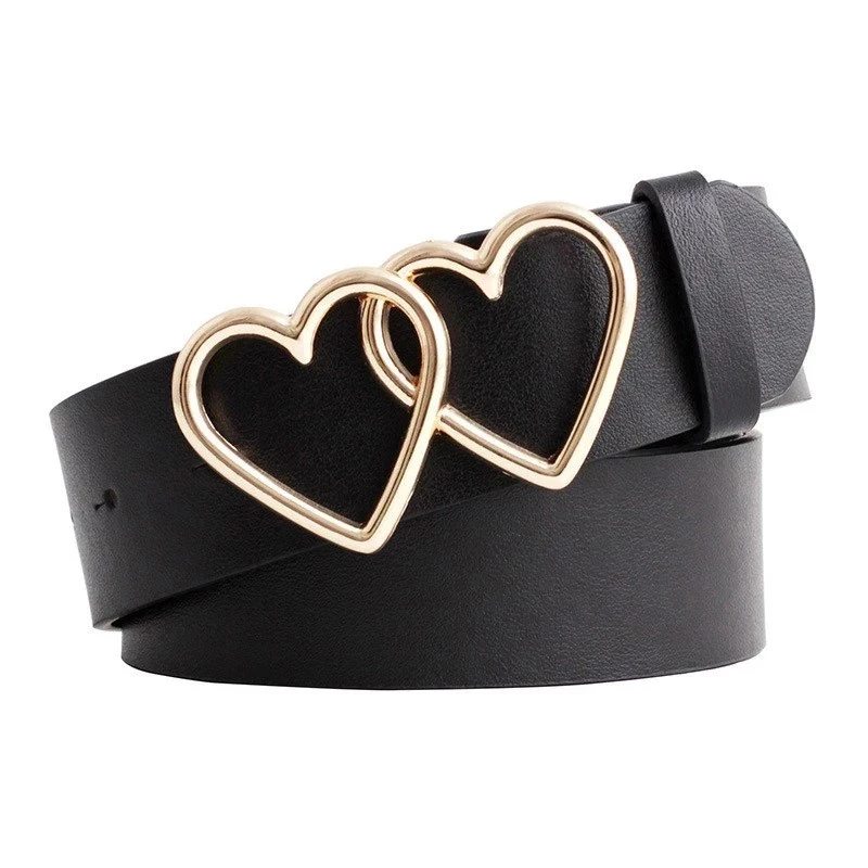 

New with adjustable ladies luxury brand cute Heart-shaped thin belt high quality punk fashion belts sweetheart buckle2021New