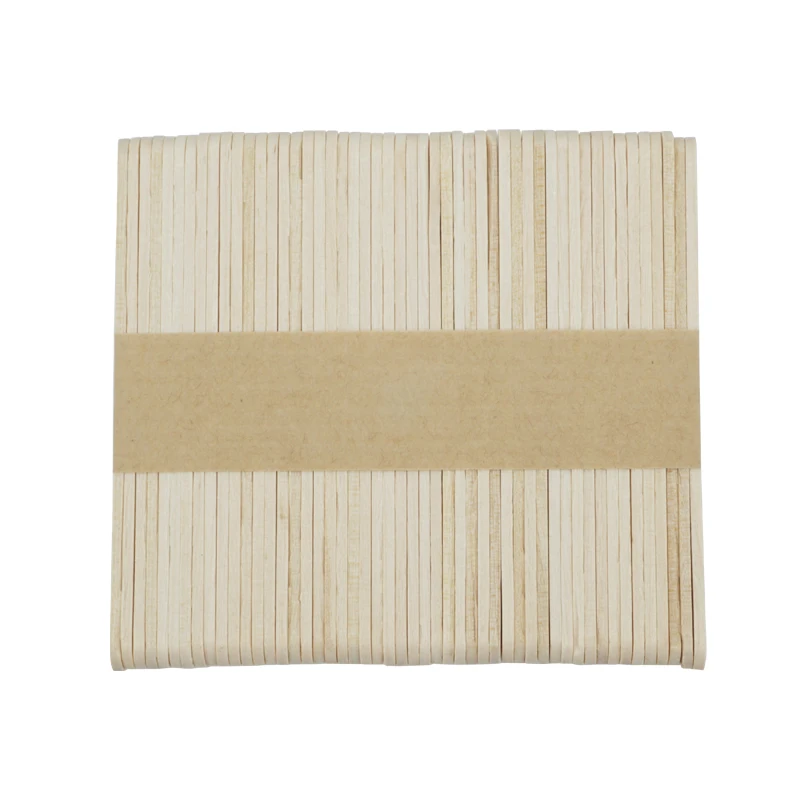 Натуральные деревянные ложечки для мороженого на палочке и леденцов, ручной работы, 50 штук.