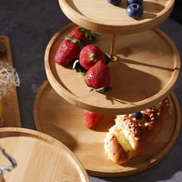 kitchen bamboo tray holiday party 23llayer fruit plate dessert candy dish cake stand self help display home table dropship