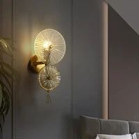 nordic led wall lamp luxury round glass wall light bedroom bedside lamp living room aisle background home decoration wall sconce
