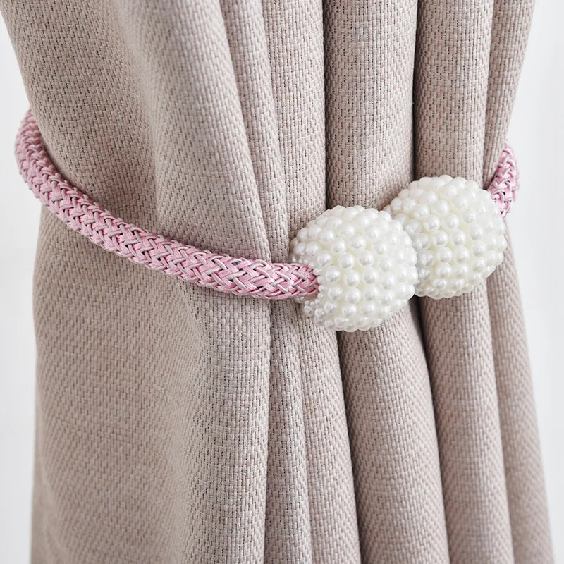 

Simple magnetic curtain curtain pearl magnetic buckle strap tie rope wild free punch bedroom living room curtain buckle