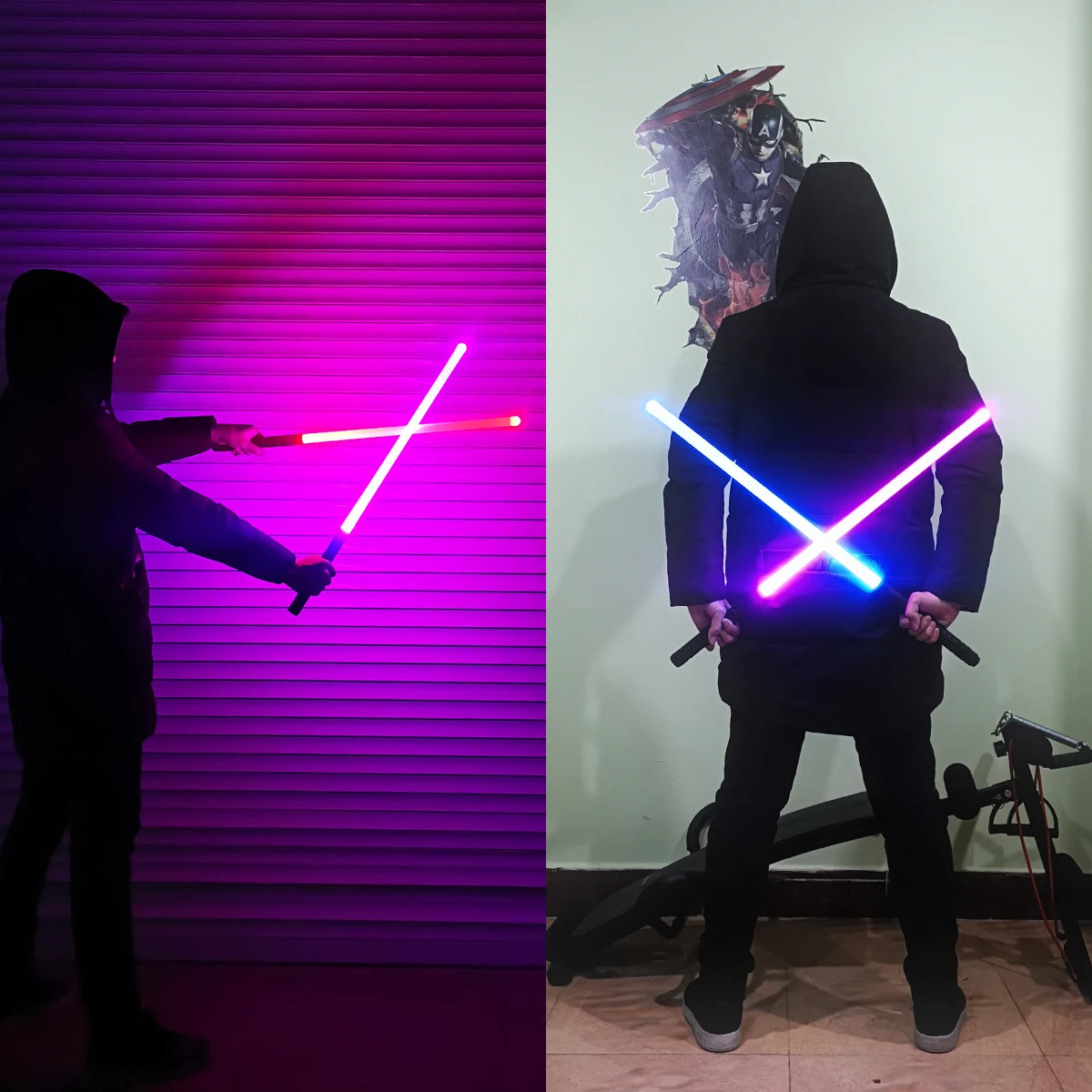 80 см мини светильник сабля RGB 7 Цвета изменения металлическая ручка лазер меч